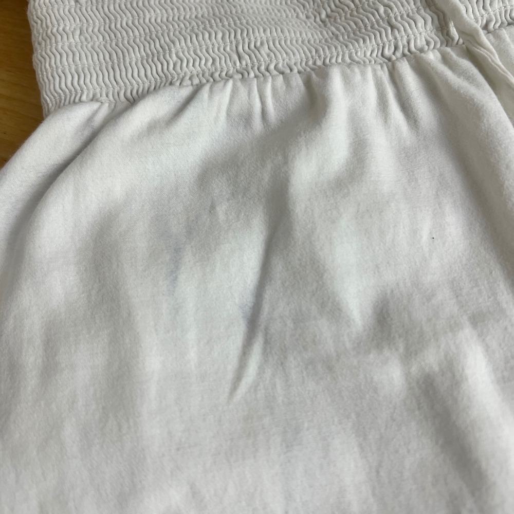 Reformation Dress Size 2 White Smocked Waist Organic Cotton Midi Milk Maid - Picture 4 of 11